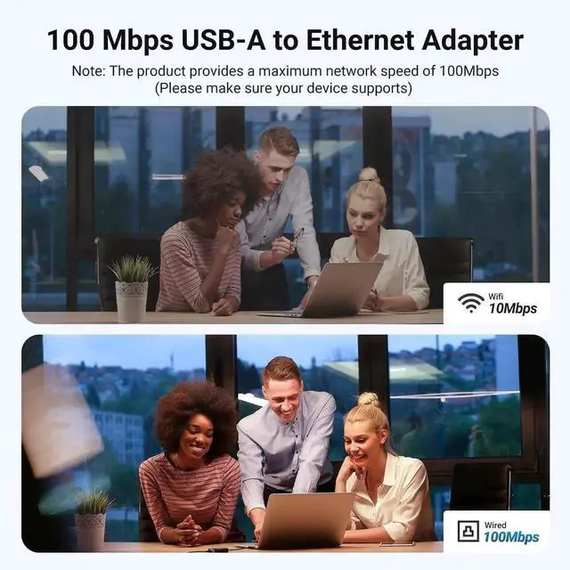 Alt view image 4 of 7 - UGREEN USB to Ethernet Adapter, 10/100 Mbps Network Adapter, with AX88772D Chip, RJ45 Wired LAN Dongle for Laptop, Compatible with Nintendo Switch MacBook Chromebook Windows macOS Linux (Not for Wii)