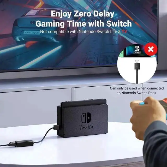 Alt view image 2 of 7 - UGREEN USB to Ethernet Adapter, 10/100 Mbps Network Adapter, with AX88772D Chip, RJ45 Wired LAN Dongle for Laptop, Compatible with Nintendo Switch MacBook Chromebook Windows macOS Linux (Not for Wii)