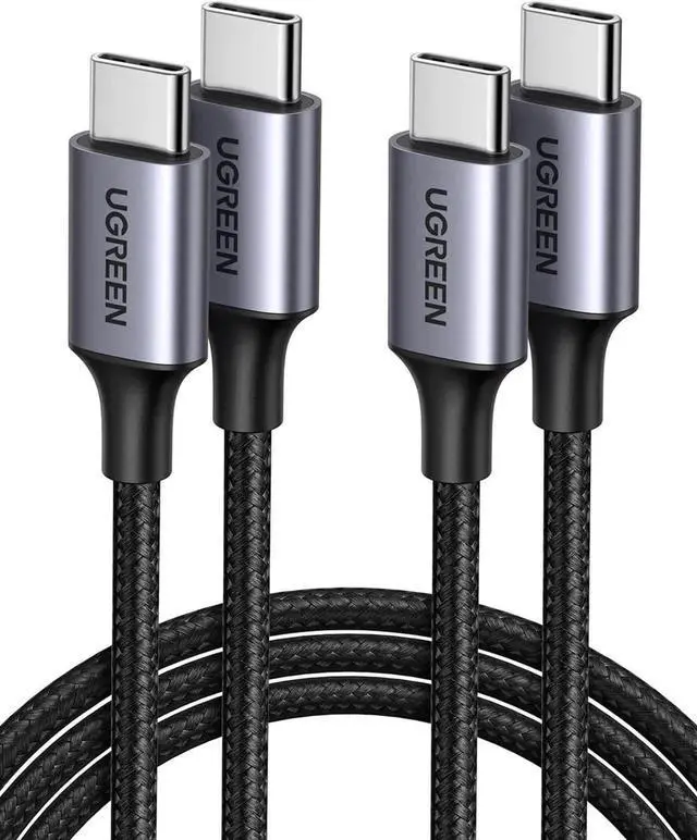 Main image of UGREEN USB C to USB C Cable 3.3FT, 60W 2-Pack USB C Cable Nylon Braided Type C Cord for iPhone 17/16, Galaxy S25/S24/S22, Pixel 8/7, MacBook Air/Pro, Dell XPS, iPad Pro/Mini/Air, Switch, Steam Deck3FT