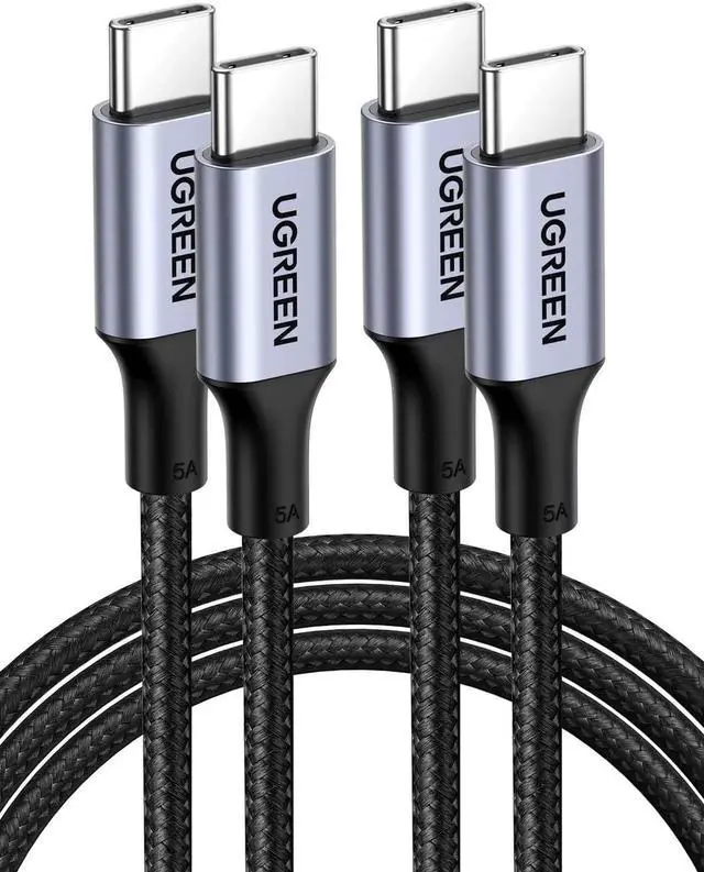 Main image of UGREEN USB C to USB C Cable, 100W 2-Pack USB C Charger Cable for iPhone 17/17 Plus/17 Pro/17 Pro Max/16, MacBook Pro, iPad Pro, Dell XPS, Samsung Galaxy S25/S24/S23 Ultra, Switch, Pixel, 3.3FT Black
