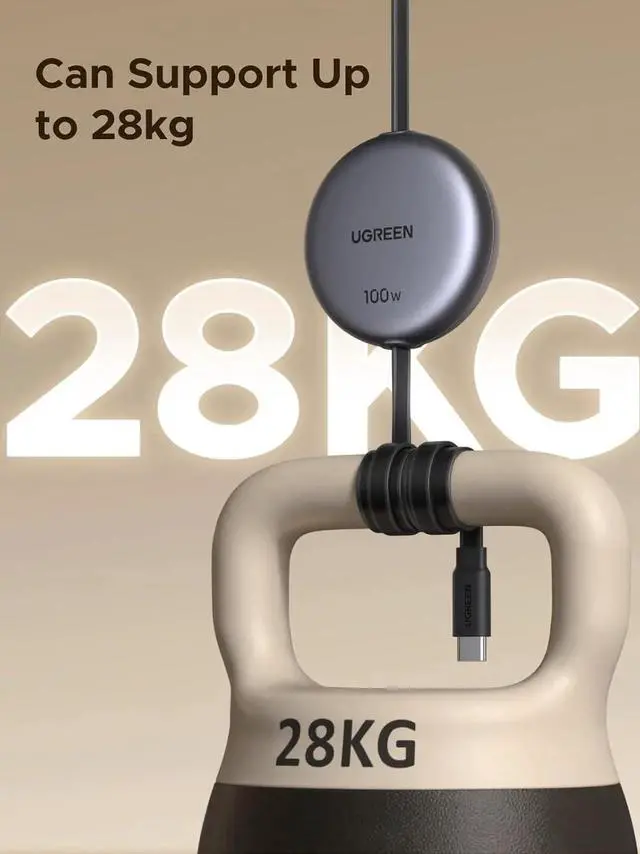 Alt view image 6 of 7 - UGREEN 100W Retractable USB C Cable, Type C Cord USB C Charger Cable for iPhone 17/16/14, MacBook Pro/Air, Galaxy S25/S25/S24, iPad Pro/Air, Pixel 9/8, Switch, AirPods, Black, 3.3FT