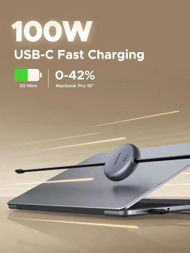Alt view image 5 of 7 - UGREEN 100W Retractable USB C Cable, Type C Cord USB C Charger Cable for iPhone 17/16/14, MacBook Pro/Air, Galaxy S25/S25/S24, iPad Pro/Air, Pixel 9/8, Switch, AirPods, Black, 3.3FT