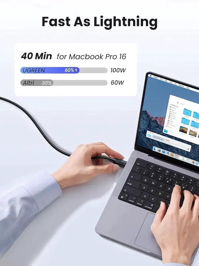 Alt view image 7 of 7 - UGREEN 100W 3-Pack USB C Cable, Fast Charging USB-C Charger Cable Compatible with iPhone 17/17 Plus/17 Pro/17 Pro Max/16, MacBook Pro 2022, iPad Pro 2022, Galaxy S25/S24 Ultra, Pixel, 6.6FT