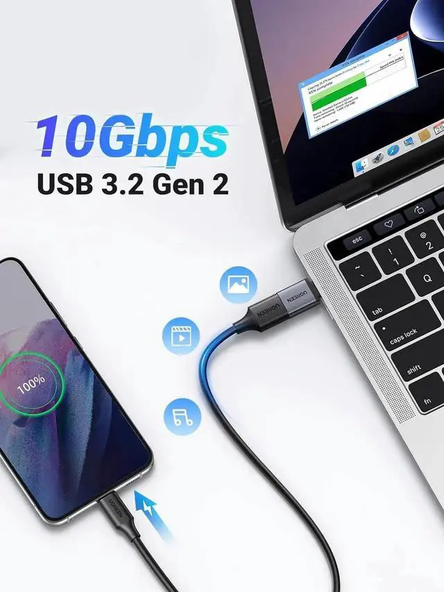 Alt view image 5 of 7 - UGREEN USB C to USB A 3.2 10Gbps OTG Adapter 2 Pack Compatible with iPhone 17 Pro Max Air 16 15 MacBook Air iMac iPad Galaxy Tab S9 S25