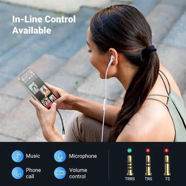 Alt view image 4 of 7 - UGREEN USB C to 3.5mm Audio Adapter, Hi-Res 32bit/384KHz USB C to Aux Dongle HiFi Headphone Jack Cable Cord Compatible with iPhone 17 16 15 Pro Max, Samsung Galaxy S25 Ultra, Pixel 9, iPad Air Mini