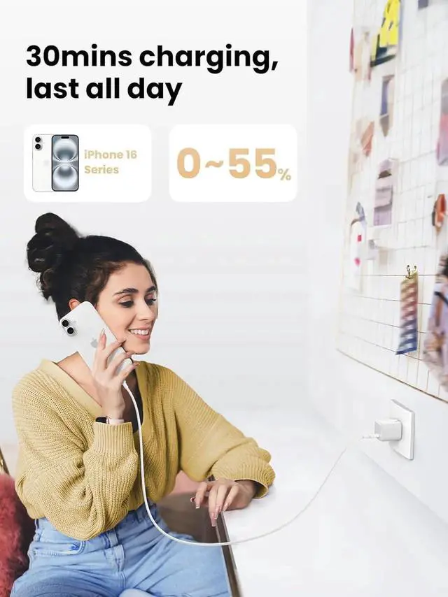 Alt view image 5 of 7 - UGREEN 30W USB C Charger for iPhone 17, Nexode Foldable GaN PPS Compact Fast Wall Charger Block, USB-C Power Adapter for iPhone 17/16/15/14, Galaxy S25/S24/S23/S22 White