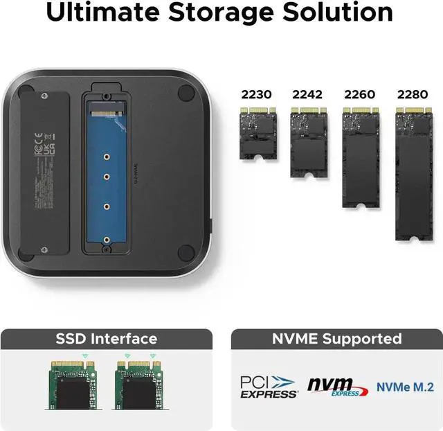 Alt view image 7 of 7 - UGREEN Mac mini M4 Dock and Stand DP Hub for Mac mini M4 and M4 Pro 2024 with M.2 NVMe SSD Enclosure, 4K144Hz DP,10G USB A/C, SD/TF, Audio