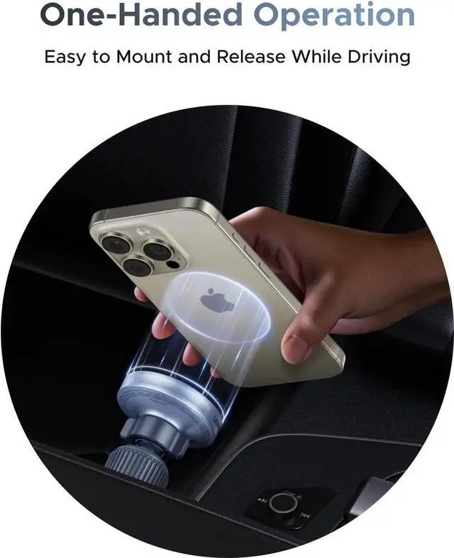 Alt view image 6 of 7 - UGREEN 25W MagFlow Wireless Car Charger, MagSafe Qi2 Certified Fast Charging Cradle Mount for iPhone 17/16/15/14/13/12 Series, Air Vent Clip Secure Holder with USB-C Cable