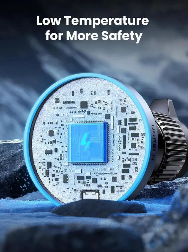 Alt view image 6 of 7 - UGREEN Qi2 Wireless Car Charger, 15W Fast Charging Strong Magnetic Car Phone Holder with LED Light for iPhone 17/16/15/14/13/12 Series Car Accessories