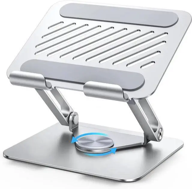 Main image of UGREEN Tablet Stand Holder for Desk with 360° Rotating Base Aluminum Dual Rod Support Adjustable Home Office Accessories Compatible with iPad Pro 13 12 11 Air Mini 5 4 3 Phone E-Reader Silver