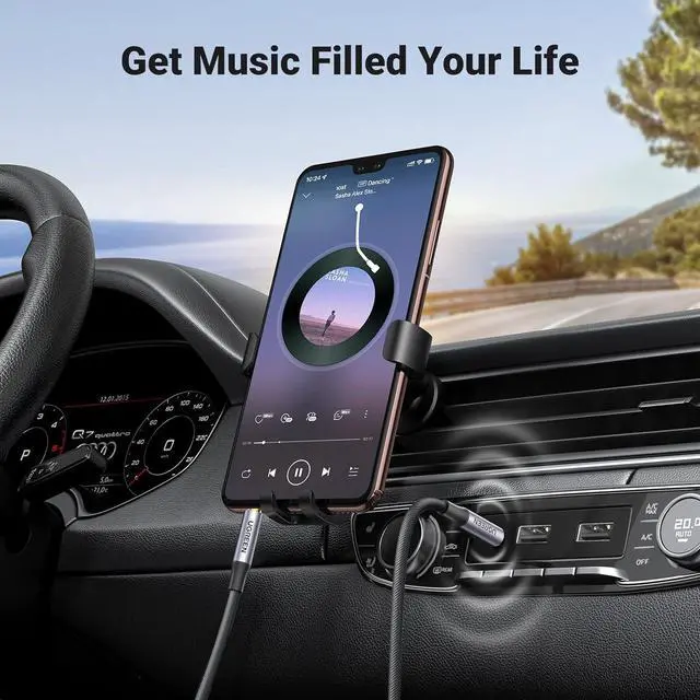 Alt view image 2 of 7 - UGREEN 3.5mm Audio Cable Braided 4-Pole TRRS Hi-Fi Stereo Jack Shielded Male to Male AUX Cord Compatible with iPad, Samsung Phones, Tablets, Car Home Stereos, Headphones, Speaker, 3FT