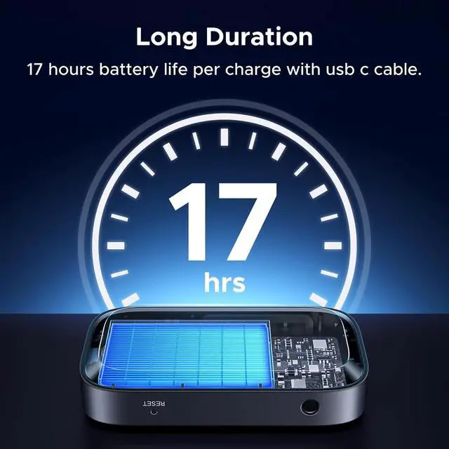 Alt view image 7 of 7 - UGREEN Bluetooth 6.0 Receiver for Car with LDAC, AI Noise Cancelling 3.5mm AUX Bluetooth Car Adapter, Hi-Res Wireless Audio Receiver for Home Stereo/Wired Speaker with Hands-Free Call,15H Battery Life