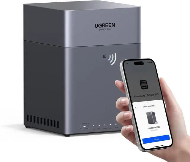 Main image of UGREEN NASync DH4300 Plus 4-Bay Desktop NAS, Support Capacity 120TB (Diskless), Remote Access, AI Photo Album, Beginner Friendly System, 8GB LPDDR4X RAM, 2.5GbE, 4K HDMI, Network Attached Storage