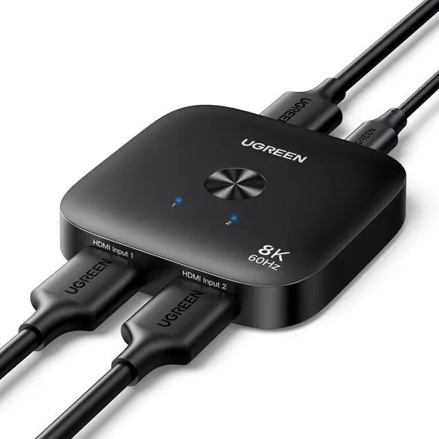 Main image of UGREEN HDMI 2.1 Switch 2 in 1 Out 8K@60Hz Ultra HD Supports 4K@240Hz 4K@120Hz VRR HDR10+ Dolby Atmos 48Gbps HDMI Switcher Compatible with Switch/Switch 2 PS5 Xbox Roku Firestick Apple TV