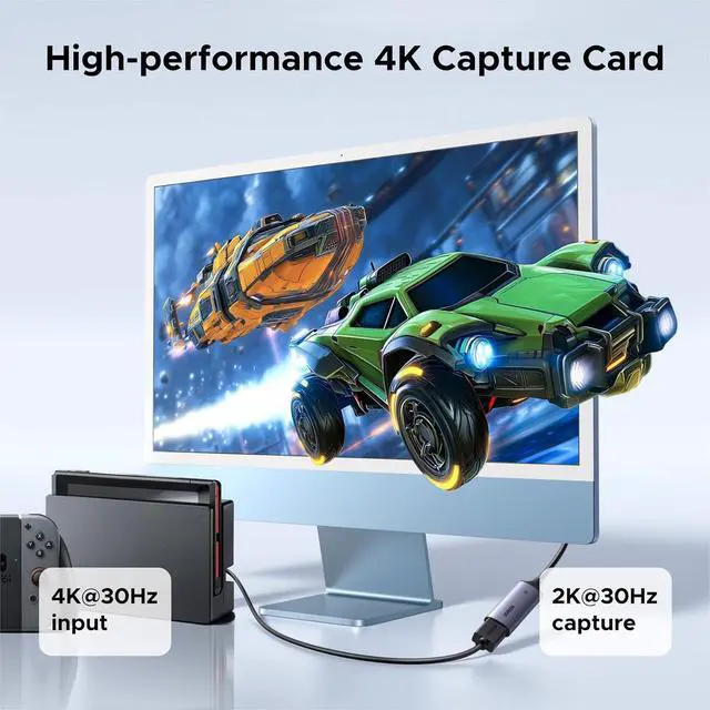 Alt view image 2 of 7 - UGREEN 2K@30Hz Video Capture Card 4K Input HDMI to USB 3.0 A and USB C Capture, 1080P 60FPS with Low Latency Capture Card for Streaming Game Recording Compatible with Switch 2/Xbox/PS4/PS5/PC/Camera