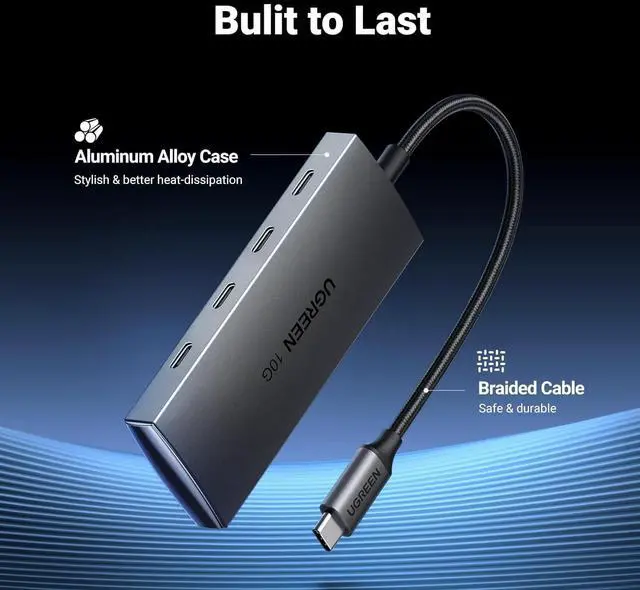 Alt view image 5 of 7 - UGREEN USB C Hub 10Gbps, 4 Ports USB 3.2 Data Only Adapter, High Speed Multiport Splitter for MacBook Air/Pro, iMac, iPad Pro, iPhone 15/15 Pro, Galaxy S23, and More