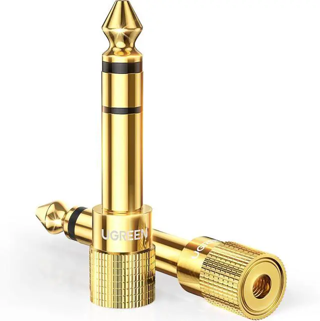 Main image of UGREEN 6.35mm 1/4 Male to 3.5mm 1/8 Female Stereo Headphone Adapter Audio Jack Plug Gold Plated for Speaker Headphone Guitar Digital Piano Amp, 2 Pack