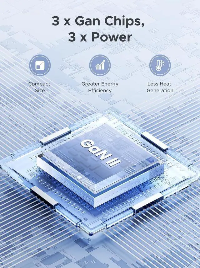 Alt view image 5 of 7 - UGREEN 30W Charger for iPhone 17 Fast Charging, 3 Port GaN Charger Block with 3.3ft USB-C Cable for iPhone 17/Air/16/15/14, Samsung Galaxy S25/S24/S23, Pixel 10/9/8/7, iPad and More, Matt Black