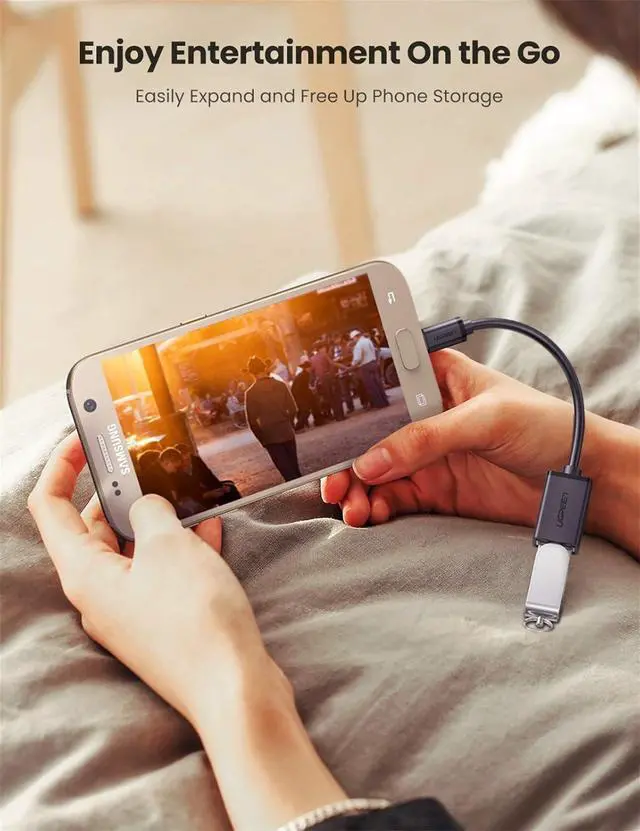 Alt view image 2 of 7 - UGREEN Micro USB 2.0 OTG Cable On The Go Adapter Male Micro USB to Female USB Compatible with Samsung Phone S7 S6 Edge S4 S3 LG G4 Controller Android Windows Smartphone Tablets 4 Inch Black