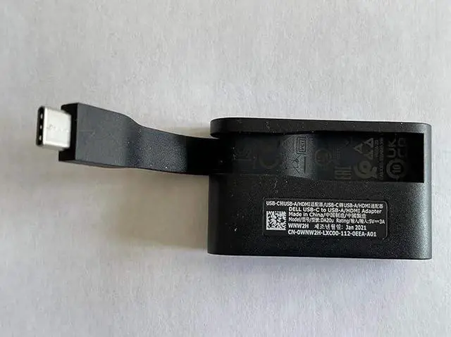 Alt view image 5 of 5 - DA20 USB Type-C To Hdmi Usb Type-A 4K 60Hz For Xps 15 9500 9510 Xps 17 9700 9710, Xps 13, Precision 5750, XPS 15-9500 Laptop XPS 17-9700 Laptop, Precision 5550 Mobile Workstation, Precision 5750