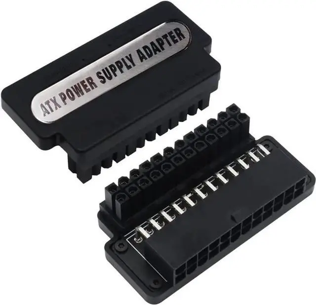 Alt view image 6 of 6 - ATX 24-Pin Female to 24 Pin Male 90 Degree Angled Adapter Mainboard Motherboard Power Connectors for Desktop Power Cable PC Power Supply Cable