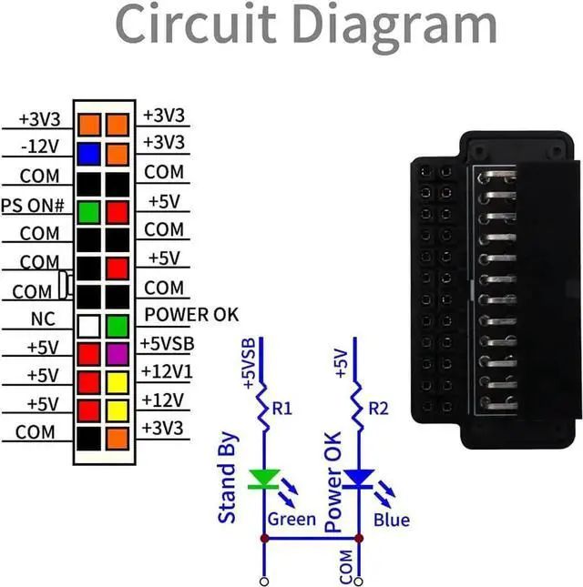 Alt view image 4 of 6 - ATX 24-Pin Female to 24 Pin Male 90 Degree Angled Adapter Mainboard Motherboard Power Connectors for Desktop Power Cable PC Power Supply Cable