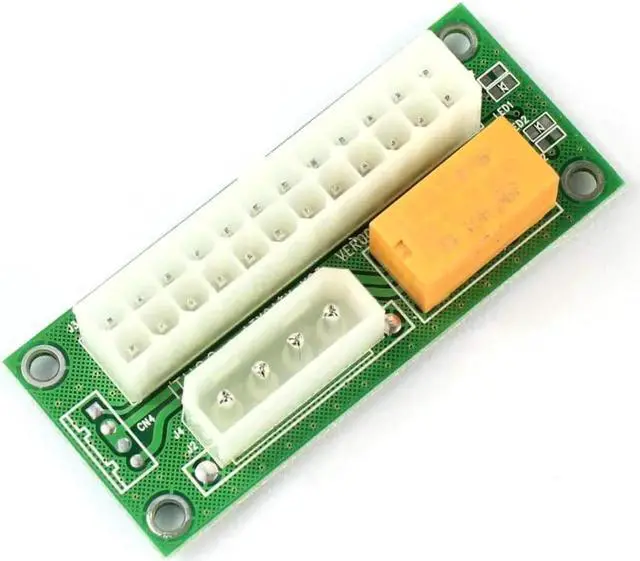 Alt view image 4 of 5 - 2-Pack Add2psu ATX 24 Pin to Molex 4Pin Connector for 2 PSU Adapter Power Supply Sync Starter Extender Cable Card for BTC Miner Machine