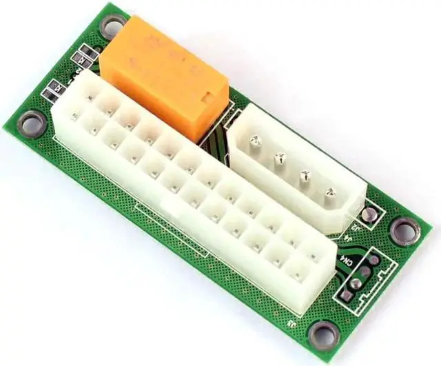 Alt view image 3 of 5 - 2-Pack Add2psu ATX 24 Pin to Molex 4Pin Connector for 2 PSU Adapter Power Supply Sync Starter Extender Cable Card for BTC Miner Machine