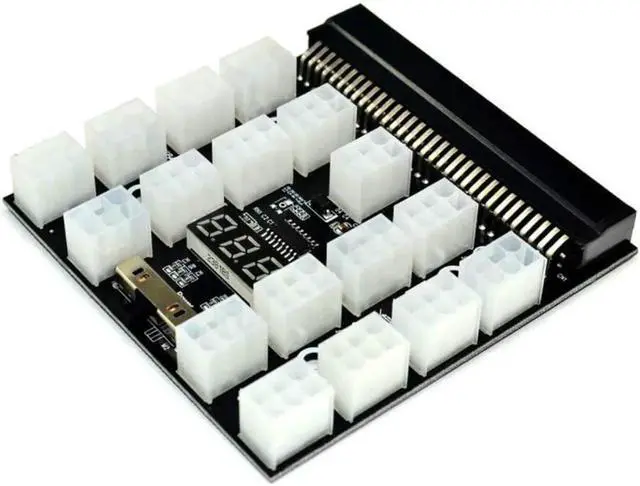 Alt view image 4 of 5 - PCI-E 17x 6Pin Power Supply Breakout Board Adapter Converter 12V for Ethereum BTC Antminer Miner Mining HP Server PSU GPU