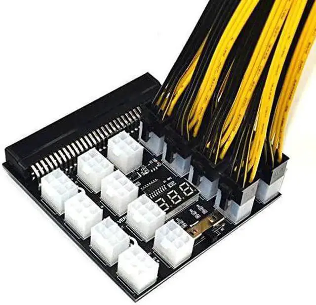 Alt view image 3 of 5 - PCI-E 17x 6Pin Power Supply Breakout Board Adapter Converter 12V for Ethereum BTC Antminer Miner Mining HP Server PSU GPU