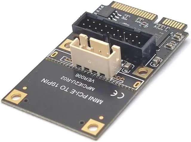 Alt view image 4 of 6 - MINI PCI-Express to 19pin USB3.0 Expansion Card Mini PCI-E to USB3.0 Adapter Riser Card 15pin Sata/4Pin Power(SATA)