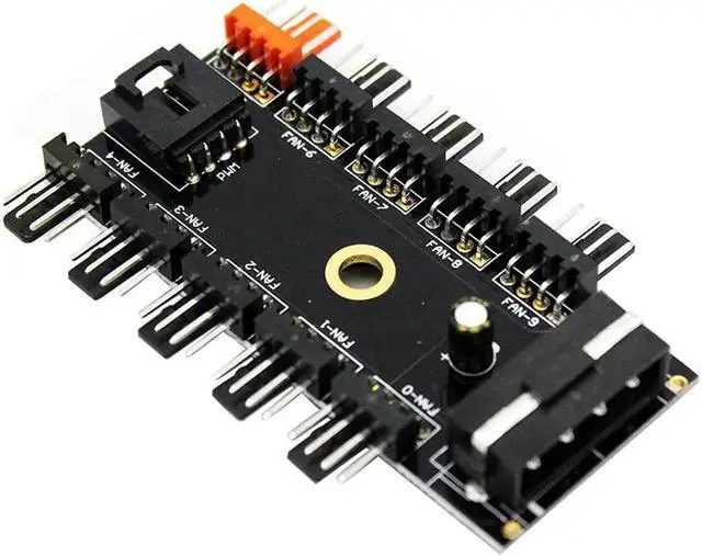 Main image of Computer/Pc Case Fan Controller Power Cable 1 Female to 10 Male 4Pin Fan Hub Splitter Cable For PWM Cooling Fan