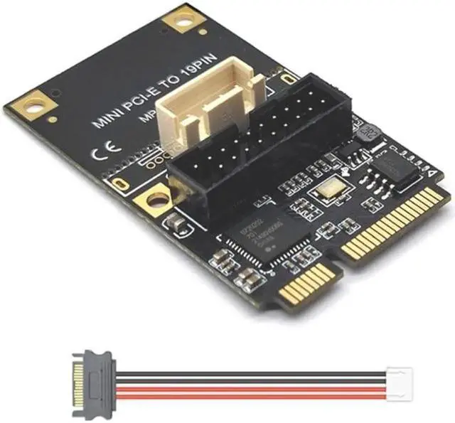 Main image of MINI PCI-Express to 19pin USB3.0 Expansion Card Mini PCI-E to USB3.0 Adapter Riser Card 15pin Sata/4Pin Power(4PIN)