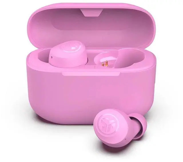 Main image of JLab Go Pop+ True Wireless Earbuds, Pink, Bluetooth, IPX4, Be Aware Mode, Customize Sound, Controls