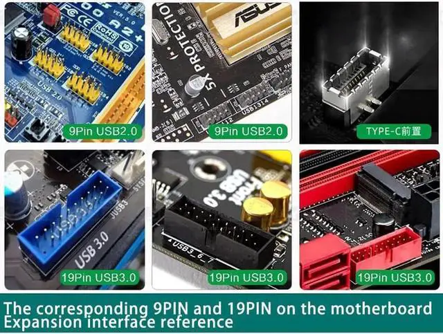 Alt view image 3 of 6 - 3.5in USB3.2 Gen2 Floppy Drive Front Panel 10Gbps with Audio Port USB-C Port 19Pin/9Pin Suitable for Type-E Interface 3.5in Floppy Disk Bay (with USB 3.0 19Pin)