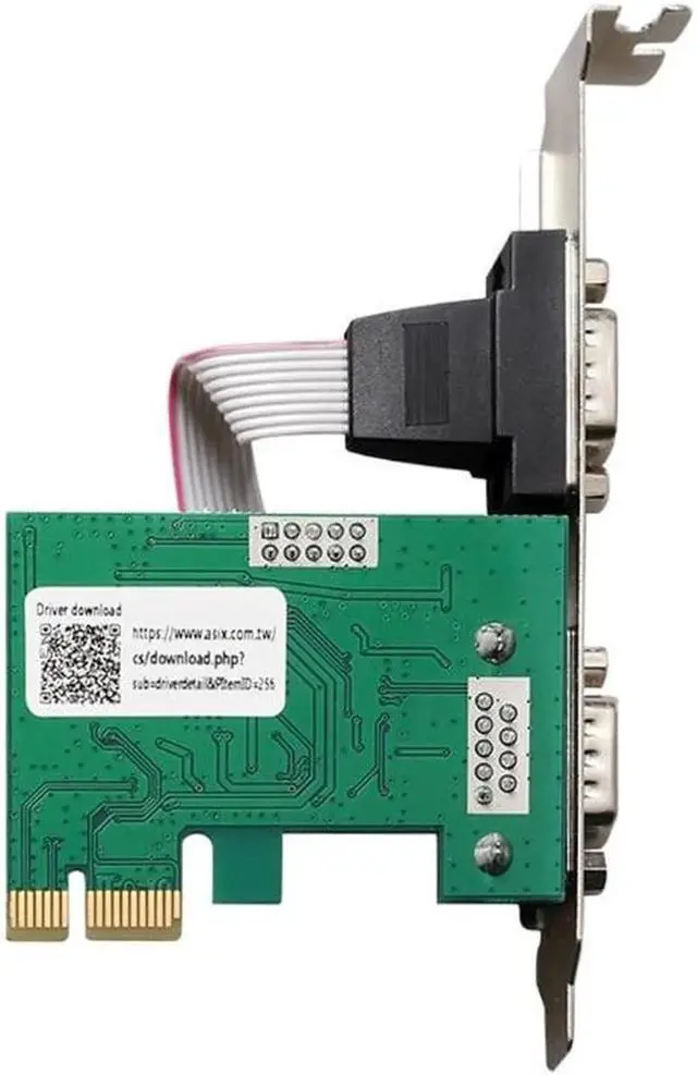 Alt view image 4 of 6 - 2 Port Serial PCI Express Expansion Card RS232 Com Serial Card PCIE Riser Converter Adapter for Windows AX99100 Chip