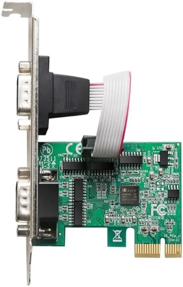 Alt view image 2 of 6 - 2 Port Serial PCI Express Expansion Card RS232 Com Serial Card PCIE Riser Converter Adapter for Windows AX99100 Chip