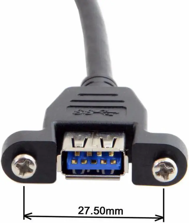 Alt view image 3 of 4 - super speed USB 3.0 panel mount Cable female To Male A M F extension cable 0.5m