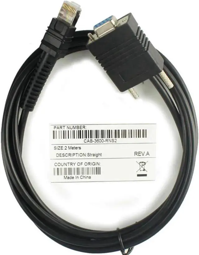 Main image of 5V 2 A M RS232 serie de Cable recto Compatible para cebra LI3608 LI3678 DS3608 DS3678 Cable para Escáner de código de barras
