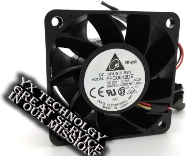 Alt view image 3 of 3 - 6038 6CM 60mm server chassis cooling fan 12V 0.78A FFC0612DE PWM thermostat 60*60*38mm for delta