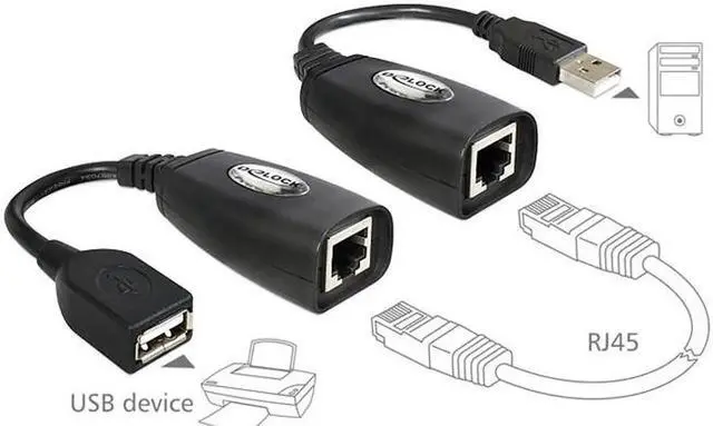 Alt view image 2 of 3 - USB extension cable USB signal amplifier keyboard mouse cable RJ45 extender 50 meters