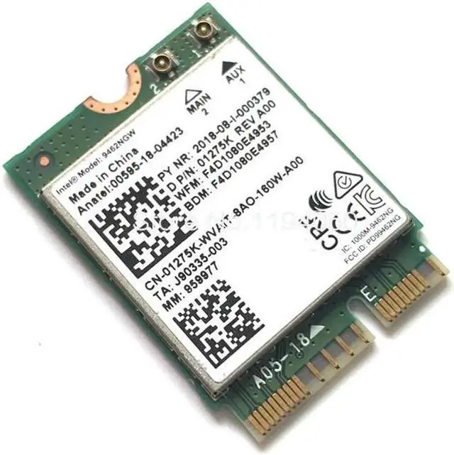 Alt view image 2 of 3 - AC 9462 WIFI 433Mbps wireless AC dual-band Wifi card adapter Intel 9462NGW NGFF M.2 key E with Bluetooth 5.0 card