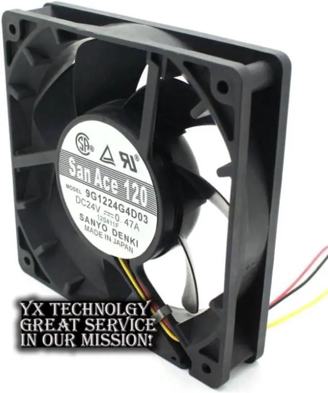 Alt view image 3 of 3 - 9G1224G4D03 24V 0.47A 12cm 120mm 12025 3 line converter cooling fan for SANYO 120*120*25mm
