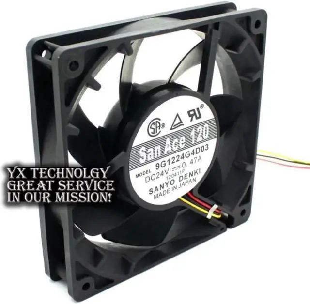 Alt view image 2 of 3 - 9G1224G4D03 24V 0.47A 12cm 120mm 12025 3 line converter cooling fan for SANYO 120*120*25mm