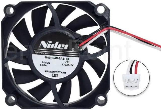Main image of M60R24MGAB-53J61 M60R24MGAB-53J56 24V 0.08A 3-wire Pins for NIDEC 1519 1819 printer power supply fan 60 * 60 * 15