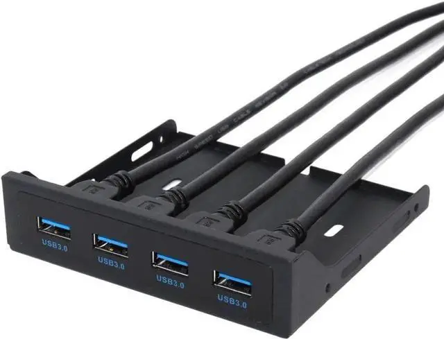 Main image of Front Panel 4 Ports USB 3.0 HUB Splitter Combo Adapter Bracket 5Gbps USB3.0 19PIN/20PIN Internal for Any Desktop Case3.5 Inch Floppy Bay