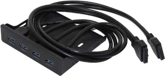 Alt view image 3 of 4 - Front Panel 4 Ports USB 3.0 HUB Splitter Combo Adapter Bracket 5Gbps USB3.0 19PIN/20PIN Internal for Any Desktop Case3.5 Inch Floppy Bay