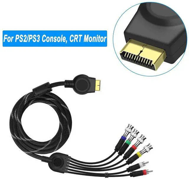 Alt view image 2 of 7 - PS2 PS3 Component AV Cable Audio Video HDTV Cord with 4 BNC RGB RGBS Connectors for PS2/PS3 Console, CRT Monitor