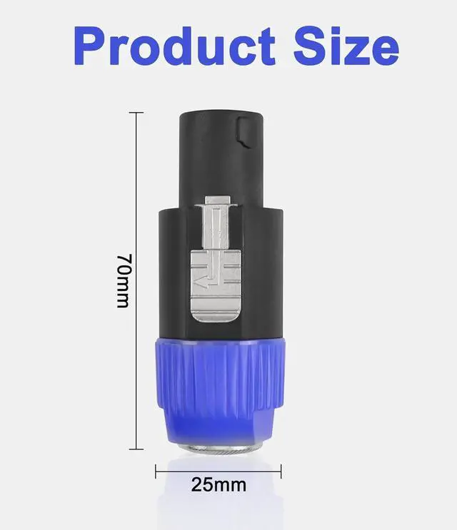 Alt view image 6 of 7 - Speakon to 1/4 6.35mm Adapter Connector NL4FX 4-Pole SpeakON Male to 1/4 Inch TS Female Mono Plug Twist Lock Cable Adapter for NL4FC, NL4FX, NLT4X, NL2FC(2 PCS