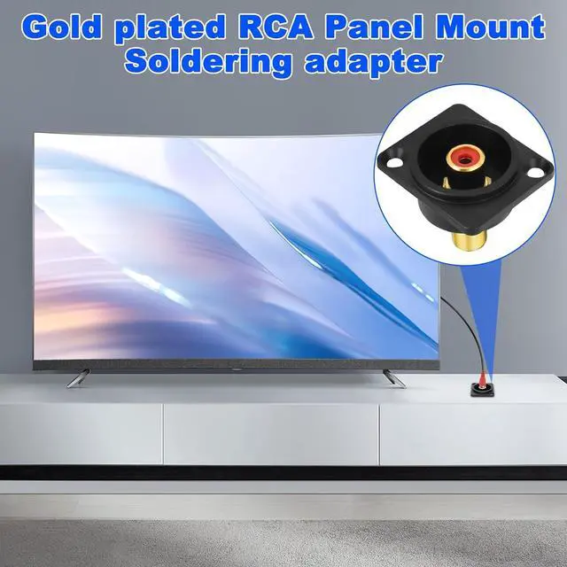 Alt view image 2 of 7 - D-Type RCA Panel Mount Adapter Terminal 3 Color RCA Female to Female AV Chassis Socket Connector for TV Audio Video Speaker Amplifier (3PCS)